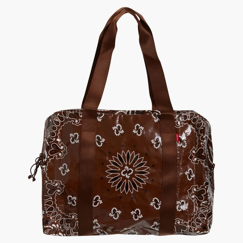 Supreme Bandana Tarp Small Duffle Bag Brown