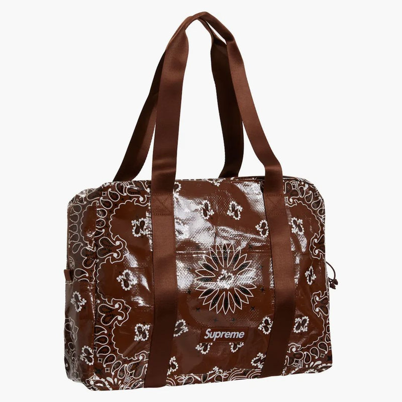 Supreme Bandana Tarp Small Duffle Bag Brown