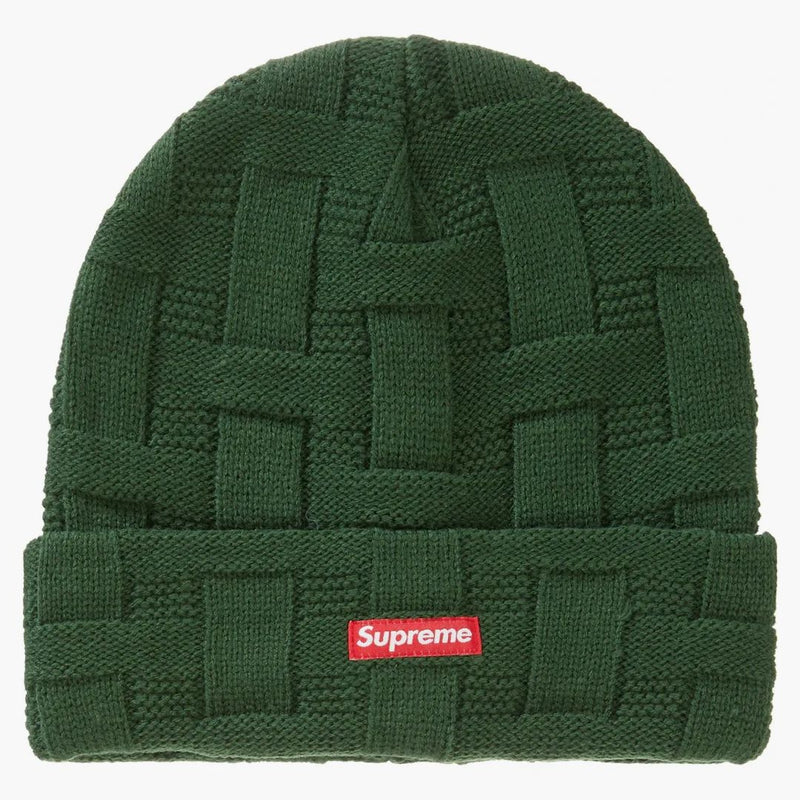 Supreme Basket Weave Beanie Dark Green