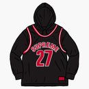 Supreme basketball jersey hooded sweatshirt black