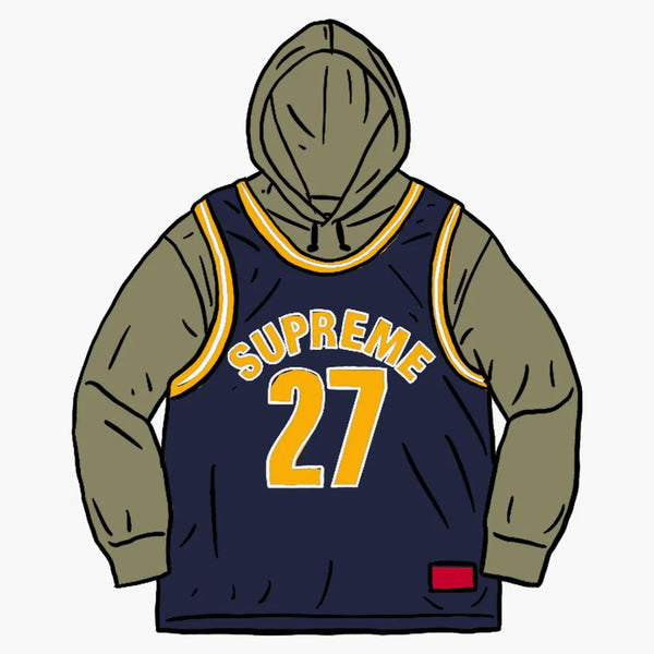 Supreme Basketball Jersey Hooded Sweatshirt Light Olive