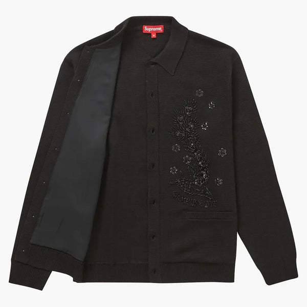 Supreme pärlor Applique Cardigan Black