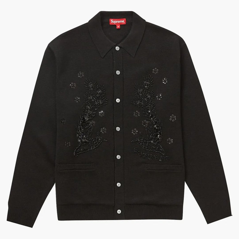 Supreme pärlor Applique Cardigan Black