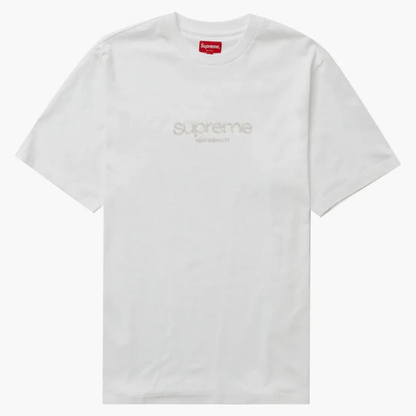 Supreme Beaded Logo S/S Top White