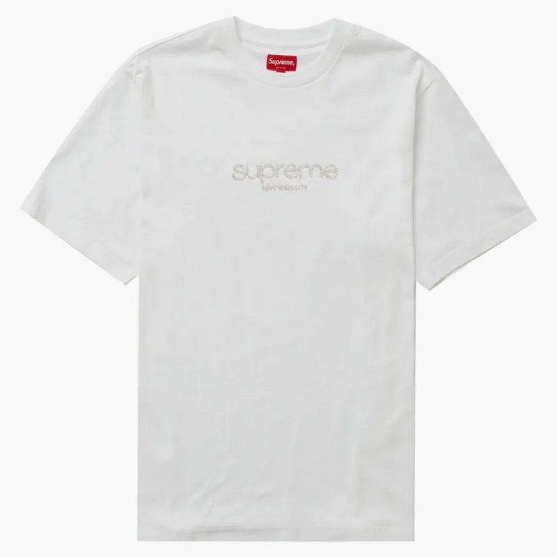 Supreme Beaded Logo S/S Top White