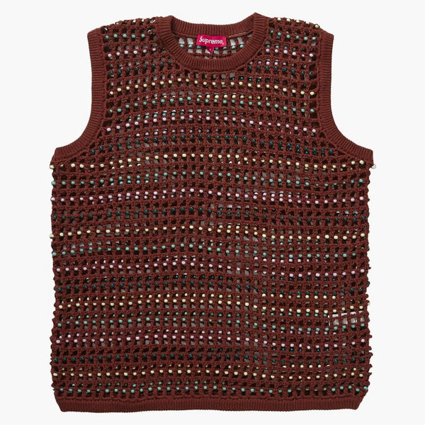 Supreme Beaded Sweater Vest Brown