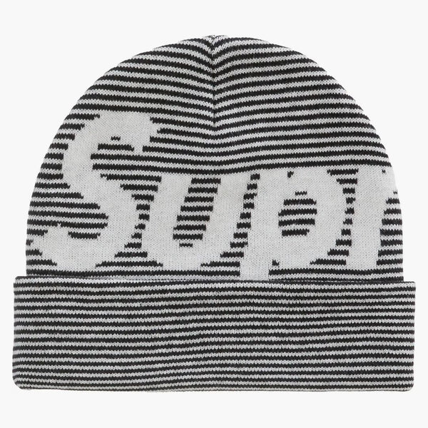 Supreme Big Logo Beanie (fw22) Black Stripe