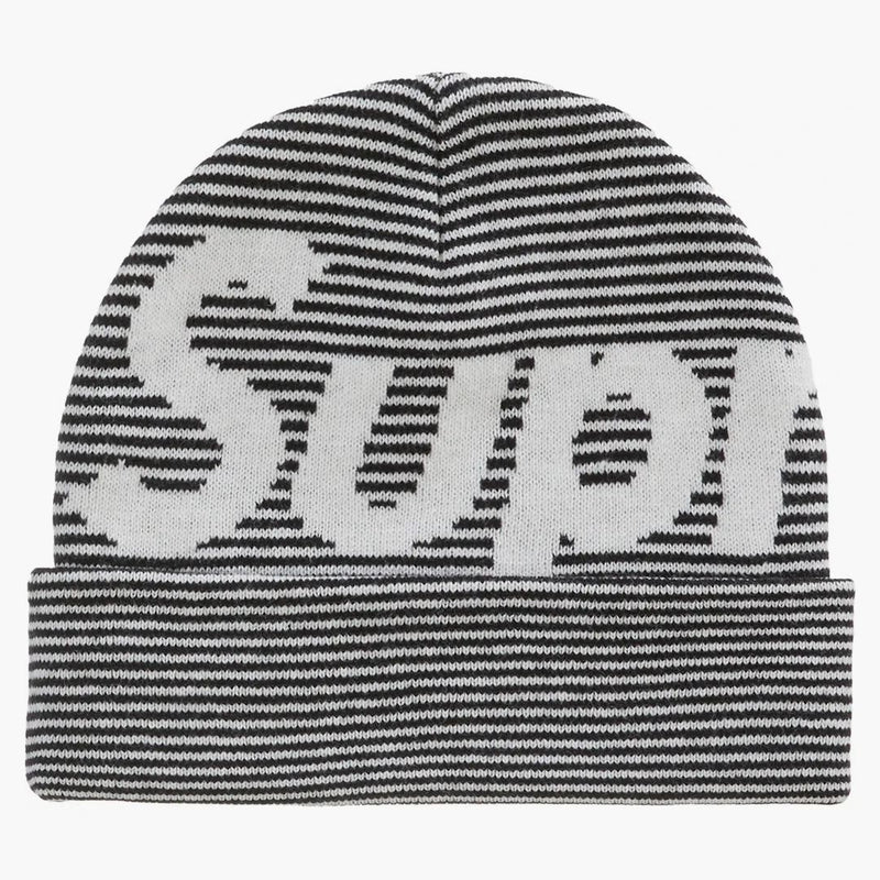 Supreme Big Logo Beanie (fw22) Black Stripe