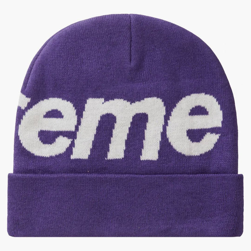 Supreme Big Logo Beanie (fw23) Dark Purple