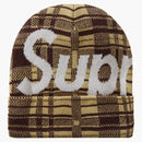 Nejvyšší Big Logo Beanie Beanie (FW23) Tan Plaid