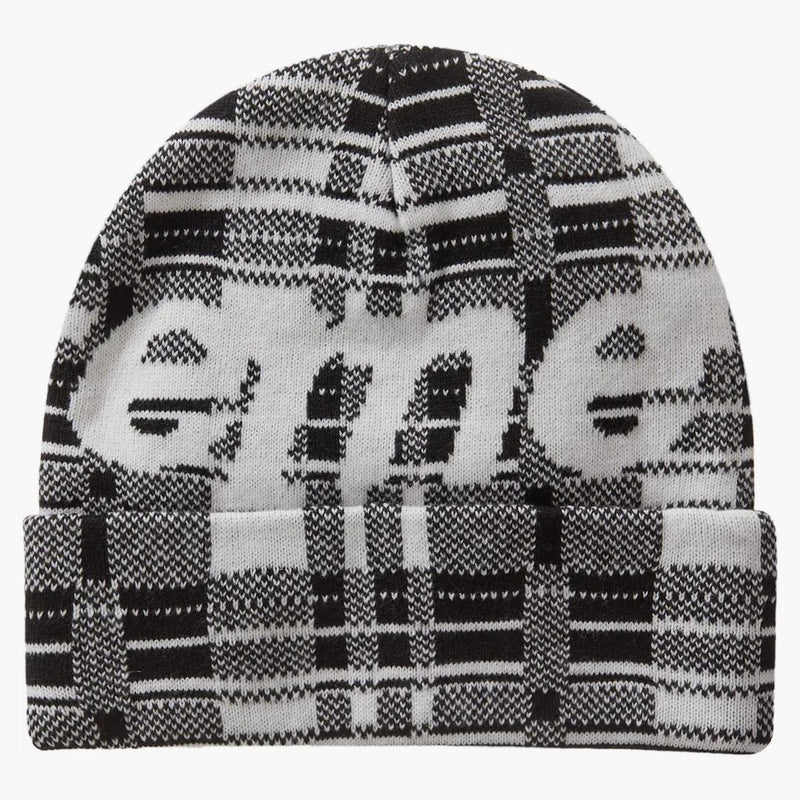 Supreme Big Logo Beanie (FW23) White Plaid