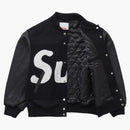 Supreme Big Logo Chenille Varsity Jacket Black