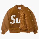 Supreme Big Logo Chenille Varsity Jacket Mustard