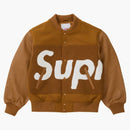 Supreme Big Logo Chenille Varsity Jacket Mustard