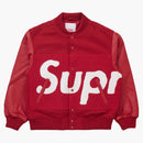 Supreme Big Logo Chenille Varsity Jacket Red