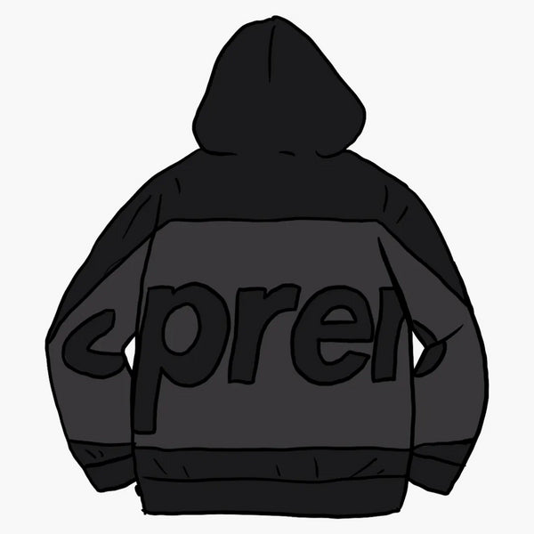 Supreme Big Logo Hooded Sweatshirt svart