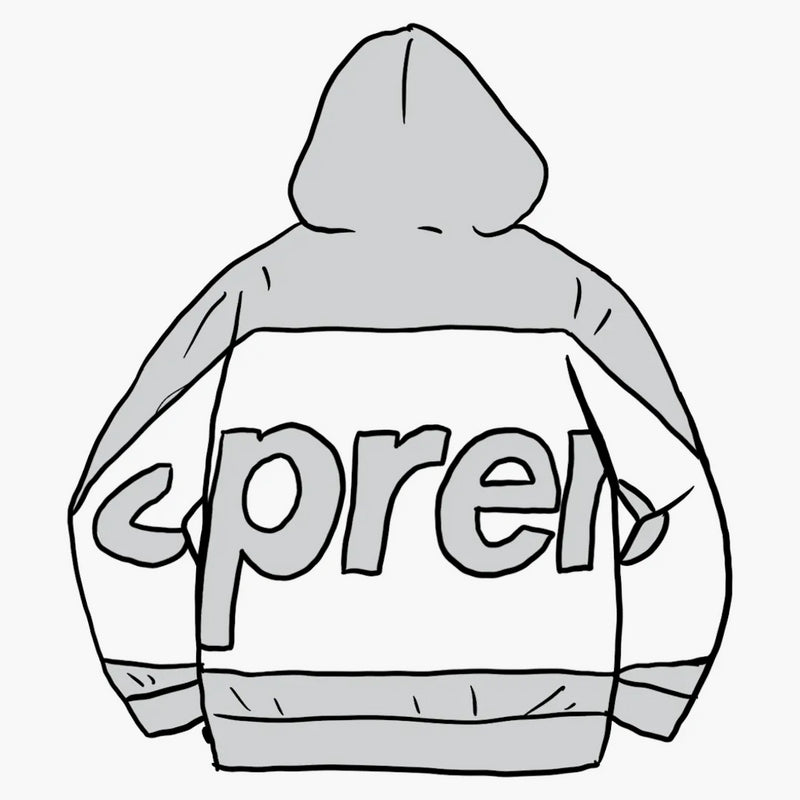 Supreme Big Logo Hooded Sweatshirt Heather Grey