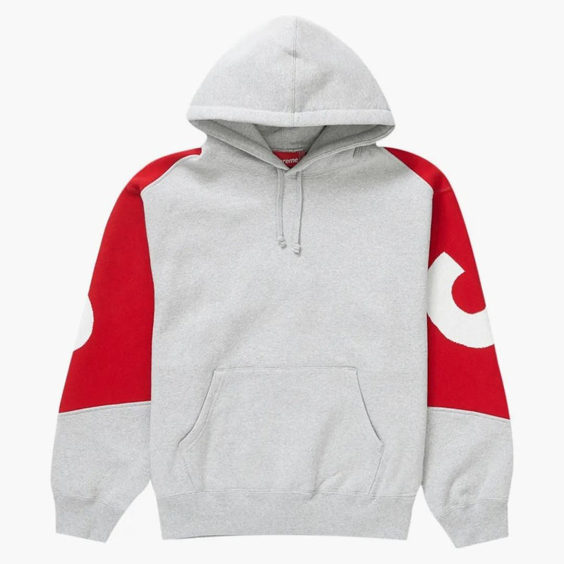 Supreme Big Logo Jacquard Hooded Sweatshirt Heather Grey