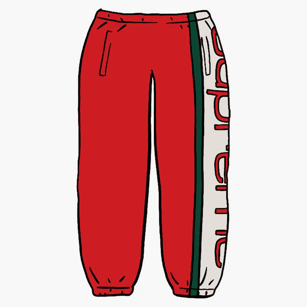 Supreme Big Logo Paneled Sweatpant Red