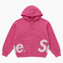 Supreme Big Logo Zip Up Hooded Sweatshirt Magenta