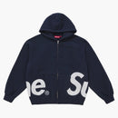 Supreme Big Logo Zip Up Hooded Sweatshirt Navy