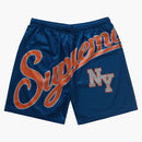 Supreme Big Script Mesh Short Blue