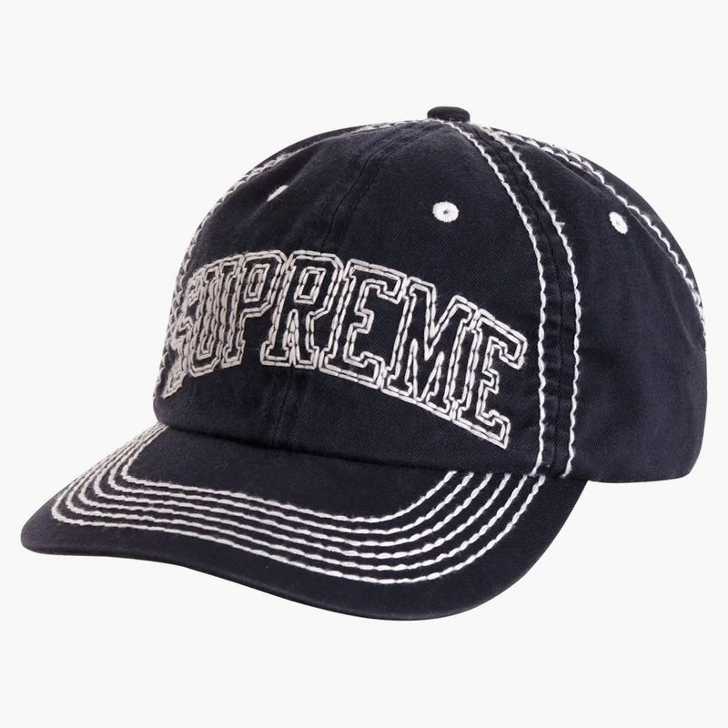 Supreme Big Stitch 6-panel svart