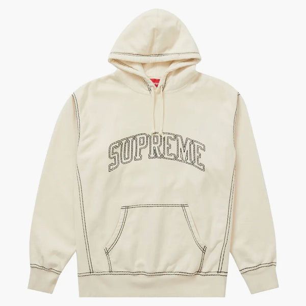 Supreme Big Stitch Hooded Sweatshirt Natural