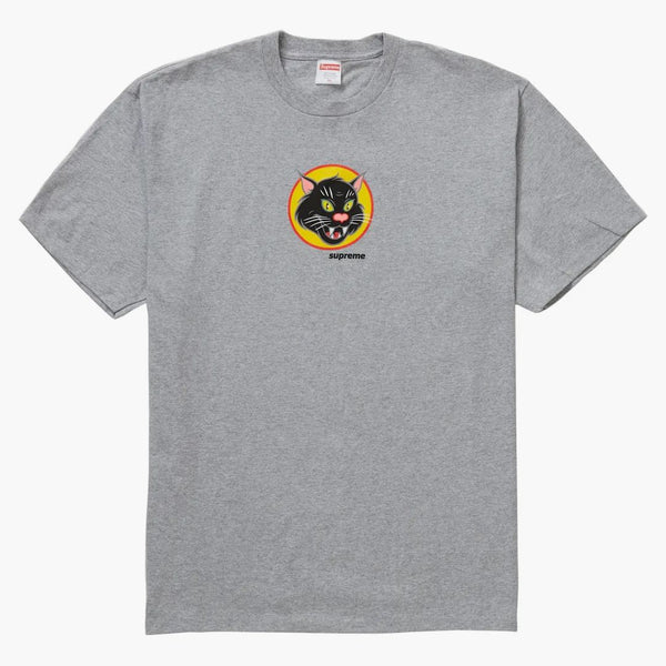 Supreme Black Cat Tea Heather Grey