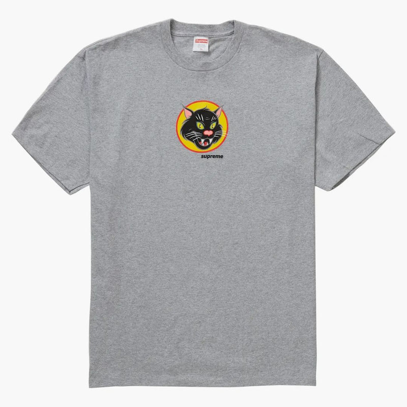 Supreme Black Cat Tea Heather Grey