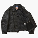 Supreme Blackmeans målade lädermotorcykeljacka svart