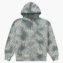 Sudadera con capucha de leopardo suprema blanqueada verde azulado polvoriento