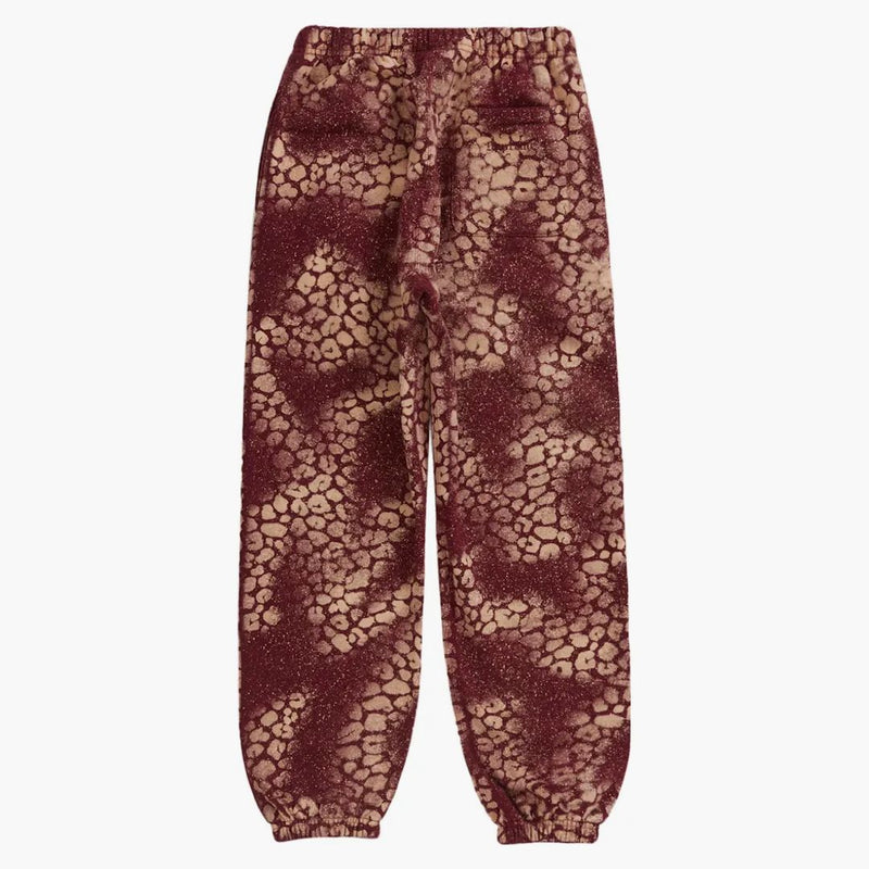 Supreme Bleached Leopard Sweatpant Cardinal