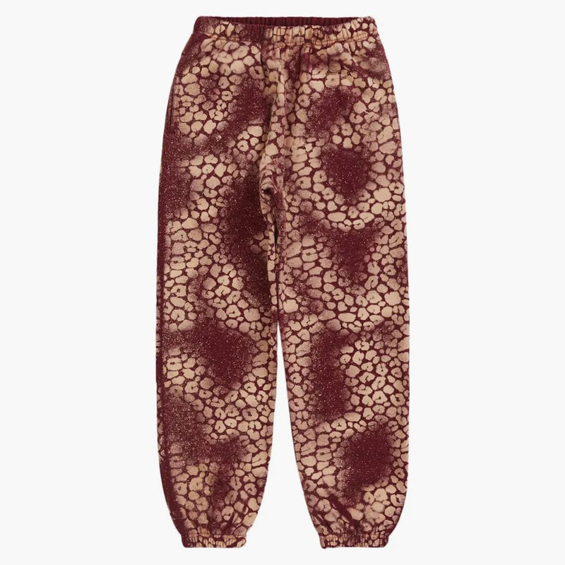 Supreme Bleached Leopard Sweatpant Cardinal