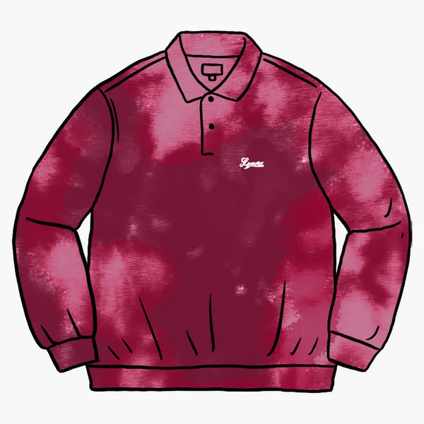 Högsta blekt velor l/s polo magenta