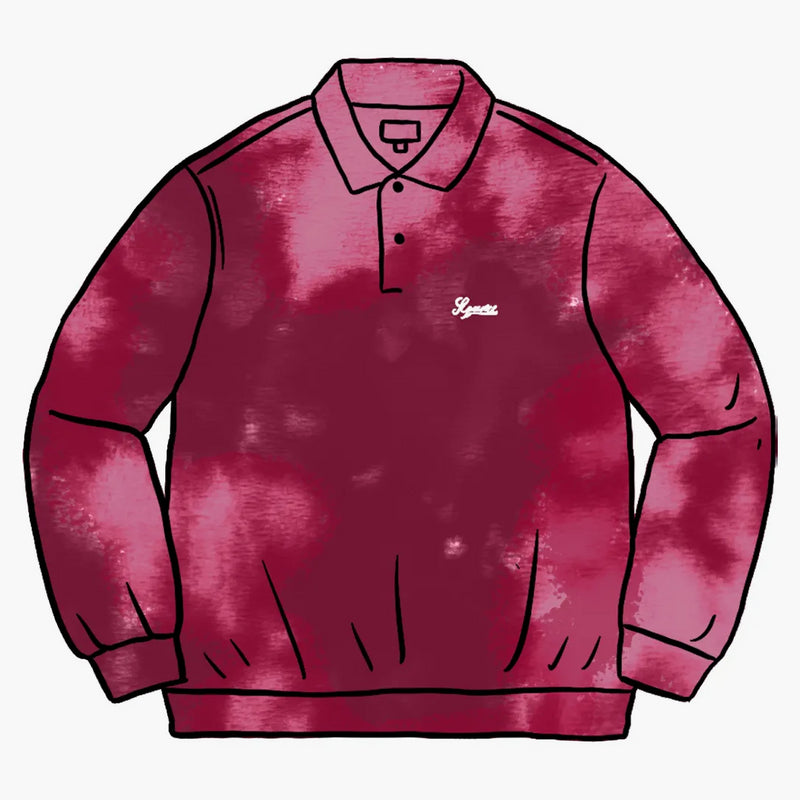 Högsta blekt velor l/s polo magenta