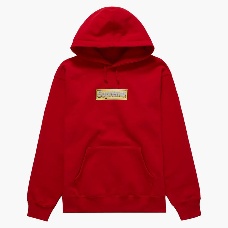 Supreme Bling Box Logo Hooded Sweatshirt Red Buy at Hypeneedz