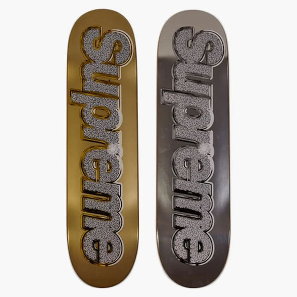 Supreme Bling Skateboard Deck Gold/silver Set