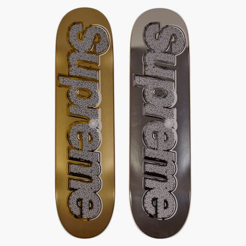 Supreme Bling Skateboard Deck Gold/silver Set