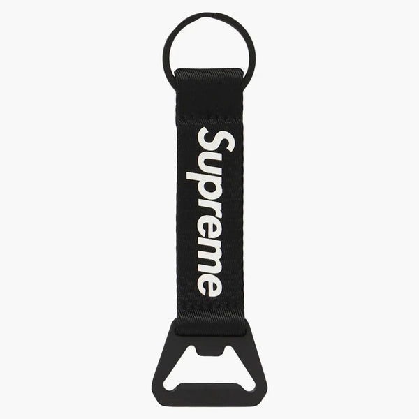 Supreme Bottle Opener Webbing Keychain Black