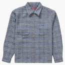 Supreme Boucle Zip Up Shirt Blue