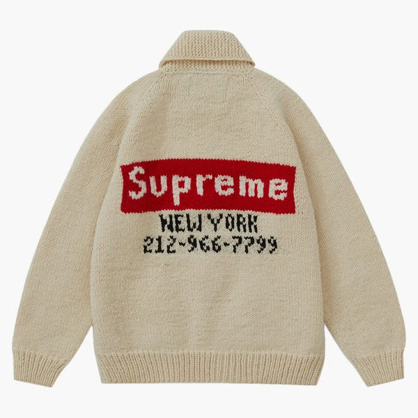Supreme Box Logo cowichan tröja naturlig