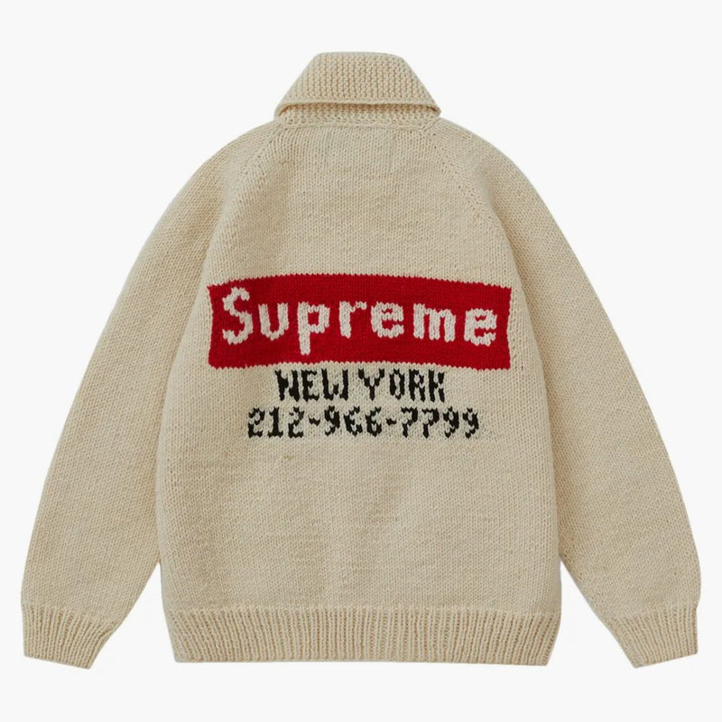 Supreme Box Logo cowichan tröja naturlig