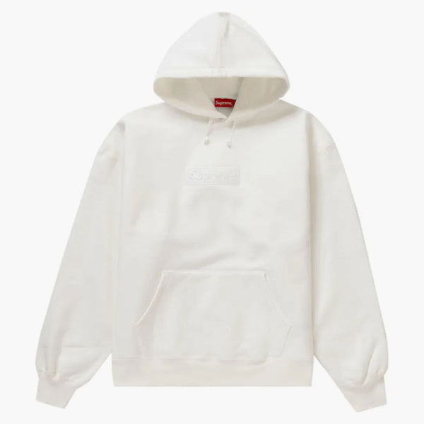 Mikina s kapucí Nejvyšší krabice (FW23) bílá