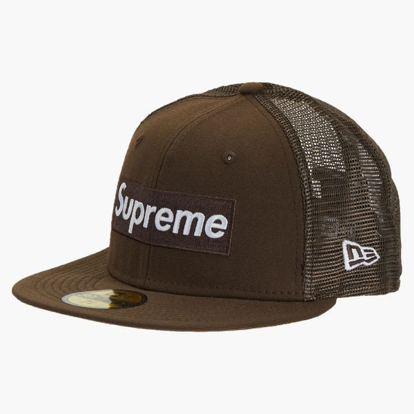 Supreme Box Logo Mesh Back New Era Brown