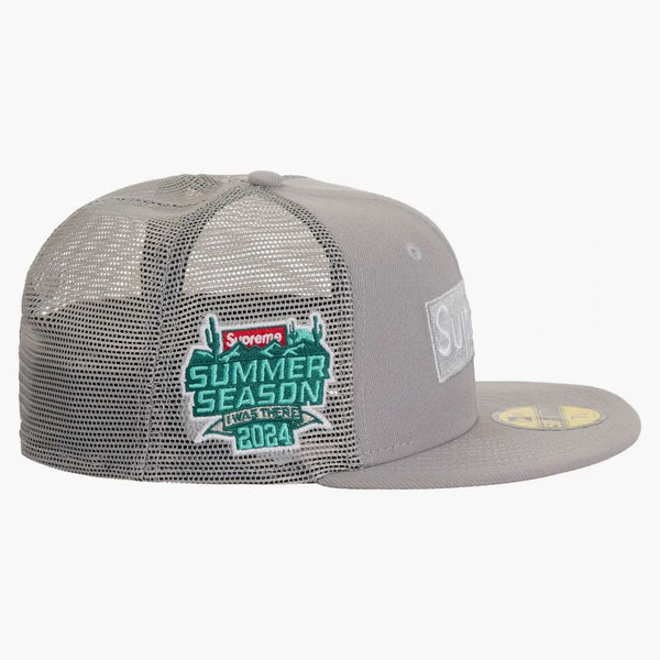 Supreme Box Logo Mesh Back New Era Cap Ss24 Gray