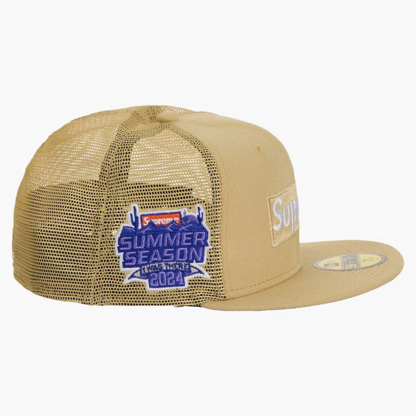Supreme Box Logo Mesh Back New Era Cap Ss24 Light Gold