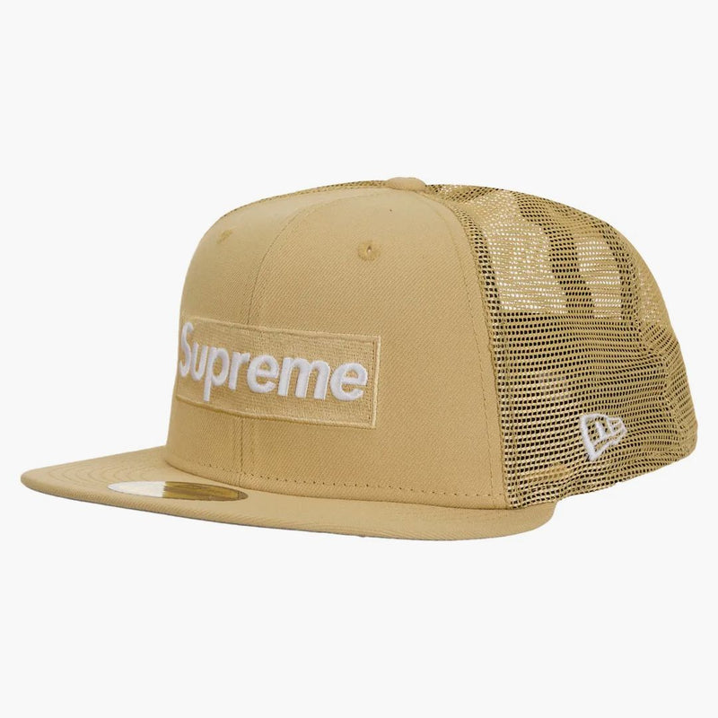 Supreme Box Logo Mesh Back New Era Cap Ss24 Light Gold
