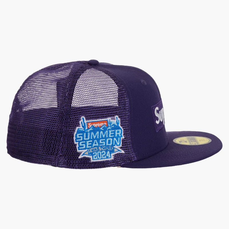 Supreme Box Logo Mesh Back New Era Cap SS24 Purple