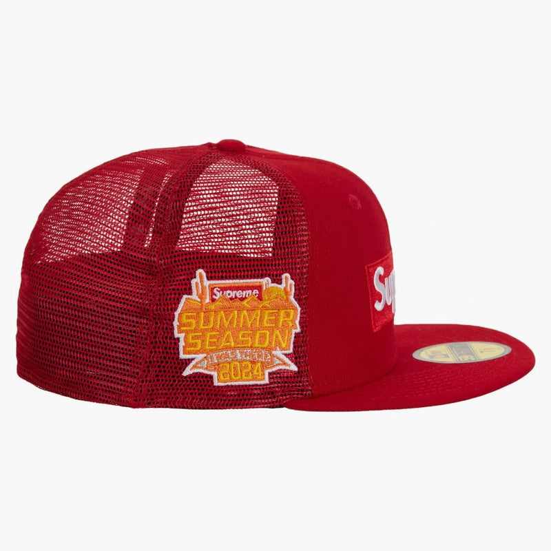 Supreme Box Logo Mesh Back New Era Cap Ss24 Red